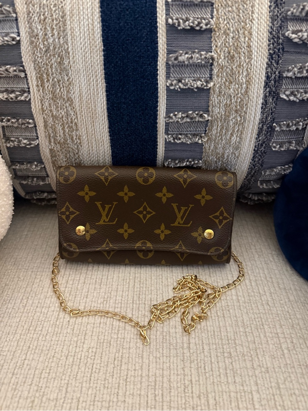 Louis Vuitton Monogram Mini Pouch Wallet in Brown and Gold Authenticated